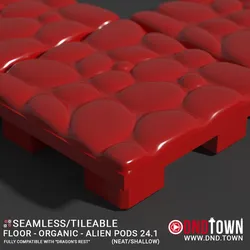 3D Modular Dungeon Tile: Floor - Organic - Alien Pods 24.1 (NEAT/SHALLOW) - DnD Town Minis (www.dnd.town)