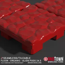 3D Modular Dungeon Tile: Floor - Organic - Alien Pods 24.3 (ROUGH/SHALLOW) - DnD Town Minis (www.dnd.town)