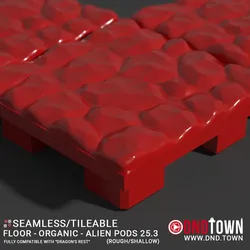 3D Modular Dungeon Tile: Floor - Organic - Alien Pods 25.3 (ROUGH/SHALLOW) - DnD Town Minis (www.dnd.town)