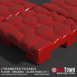 3D Modular Dungeon Tile: Floor - Organic - Alien Pods 27.1 (NEAT/SHALLOW) - DnD Town Minis (www.dnd.town)