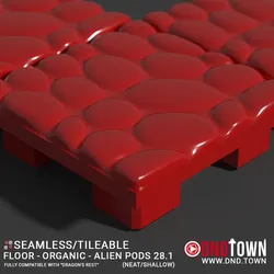 3D Modular Dungeon Tile: Floor - Organic - Alien Pods 28.1 (NEAT/SHALLOW) - DnD Town Minis (www.dnd.town)