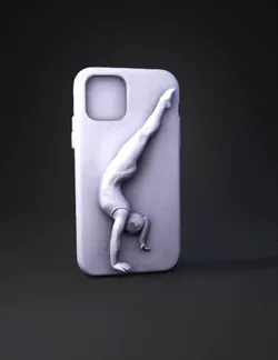 A 3D bas relief model of a female gymnast performing a one arm handsta