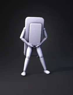 Create a functional smartphone stand where the female figure itself fo