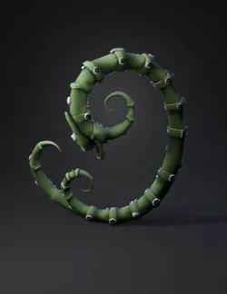 create a long mechanical sci fi tail tendril