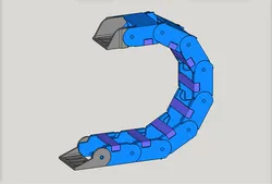 Drag Chain for CNC, two-piece, snap-open, 64mm radius, choose from two sizes: A=20x40mm, B=dual tracks, 20x26mm each (v1.14)
