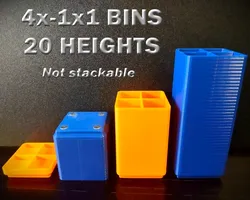 Gridfinity, 4x-1x1, 20 Heights, Magnet Holes