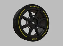 Miniature Enkei Storm Rim & Tire  - 3D Print - No Textures