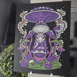 Pyschedelic Shroom Man 3DPrinted Textured Hueforge