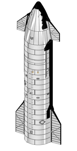 SpaceX Ship24 (high detail) 1:100 Rocket