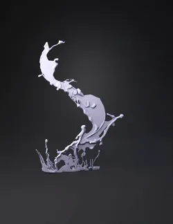water splash with droplets