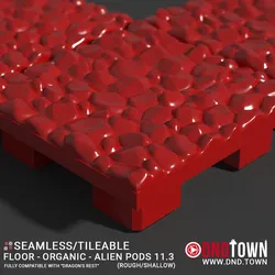 3D Modular Dungeon Tile: Floor - Organic - Alien Pods 11.3 (ROUGH/SHALLOW) - DnD Town Minis (www.dnd.town)
