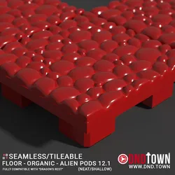 3D Modular Dungeon Tile: Floor - Organic - Alien Pods 12.1 (NEAT/SHALLOW) - DnD Town Minis (www.dnd.town)
