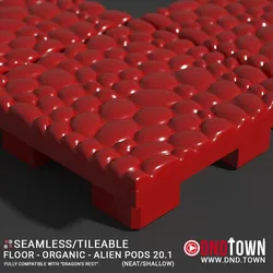 3D Modular Dungeon Tile: Floor - Organic - Alien Pods 20.1 (NEAT/SHALLOW) - DnD Town Minis (www.dnd.town)