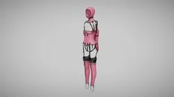 BDSM Pink restraint corset strap costume set