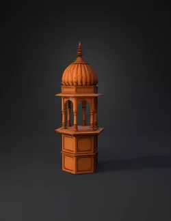 ornamental domed pavilion with arches columns and octagonal base in