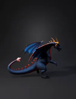 realistic dragon with orange underside with red scales