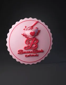 Barbara Borba Confeitaria logo badge with pink cup heart and script