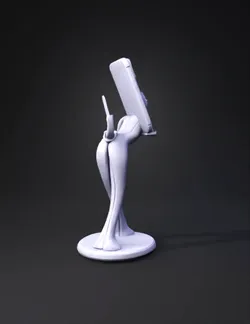 Create a highly detailed 3D printable smartphone holder featuring an e