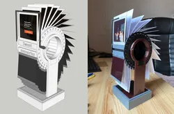 Flap frame (flipbook) clock for instax-polaroid photo