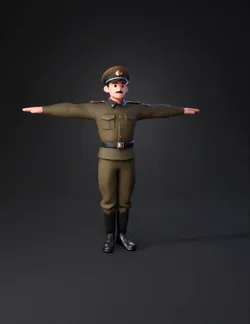 Ment Soviet police uniform peaked cap Full body stylized realisti