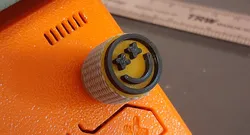 X Eyes Smiley Face knurled potentiometer knob, 6mm ID, printer knob
