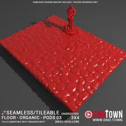 3D Modular Dungeon Tile: Floor - Organic - Alien Pods 03 - 3x4 (12 Tiles) (UNGROOVED) NEAT SHALLOW - DnD Town Minis (www.dnd.town)