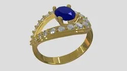 Sapphire Ring with Diamonds