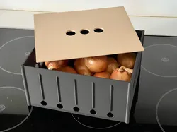 Storage box for onions, potatoes, garlic, etc.