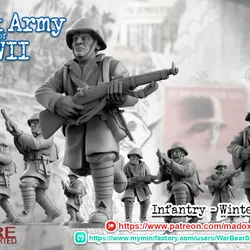 WWII Greek infantry in greatcoats