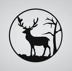Hirsch Wandbild