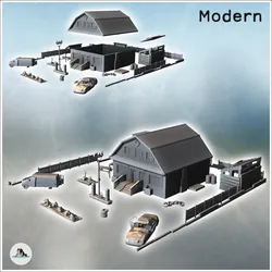 Other STL تنزيل - مزرعة ما بعد الحداثة مع مبنى كبير مع مدخل كبير ق - Hartolia Miniatures