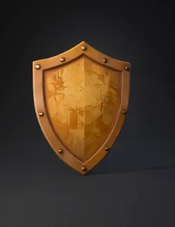 Create a small fantasy shield as a game item prop inspired by a class