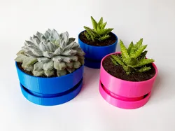 Maceta Redonda Con Drenaje De Agua -  Round Flower Pot With Water Drainage