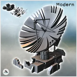 Miniature Games & Accessories STL تنزيل - هوائي رادار كبير مدمر مع صحن ومبنى تحكم (1 - Hartolia Miniatures
