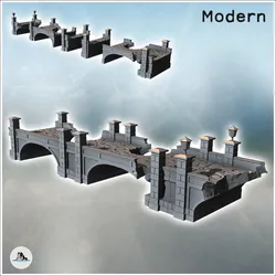 Props & Terrain STL تنزيل - جسر حجري متضرر مع عمود إنارة وأعمدة متعددة (1) - Hartolia Miniatures