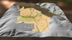 Reliéf Košíků s kat. mapou z r. 1827