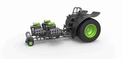Vehicles & Machinery STL indir - Trekker met 3 motoren V8 Versie 3 Schaal 1:25 - 3DTechDesign