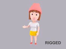 Cartoon Female Character Rigged 078