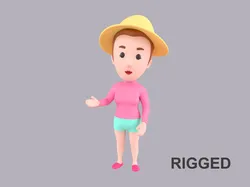 Cartoon Female Character Rigged 092