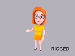 Cartoon Female Character Rigged 096
