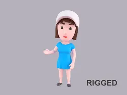 Cartoon Female Character Rigged 102