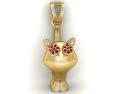 CAT PENDANT 3D PRINTABLE MODEL 3D Print Model in Pendants 567032