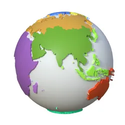 Continents Map Globe Globe map
