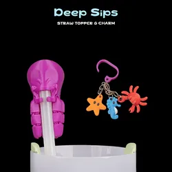 Deep Sips - Straw Topper & Charm