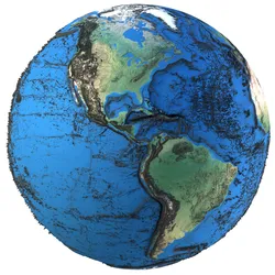 Earth Contours Map Globe