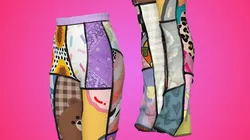 Patchwork High-waisted Knit Pants