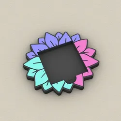 Post-It, Sticky Note Holder sunflower - 3MF pre-painted , STL