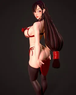 Tifa Valentines Ready To Print 3D Print Model in Woman 565436
