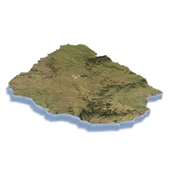 Uruguay terrain map