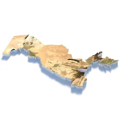 Uzbekistan terrain map